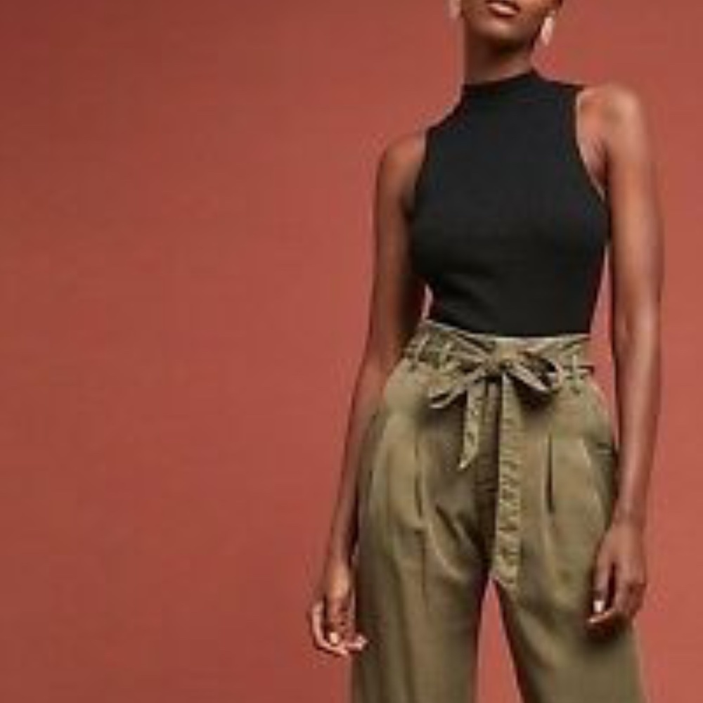 ANTHROPOLOGIE Ribbed Mock Neck Tank XL